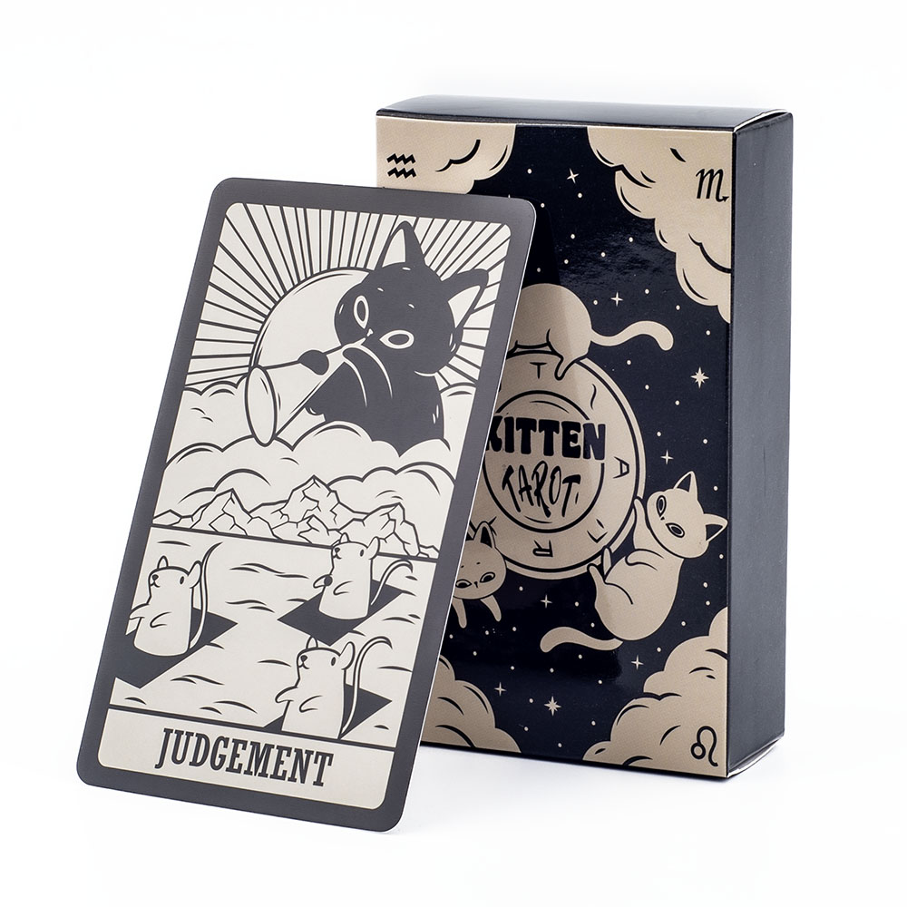 Tarot Deck With Guidebook - Kitten Tarot Deck 78Pcs Cute Black