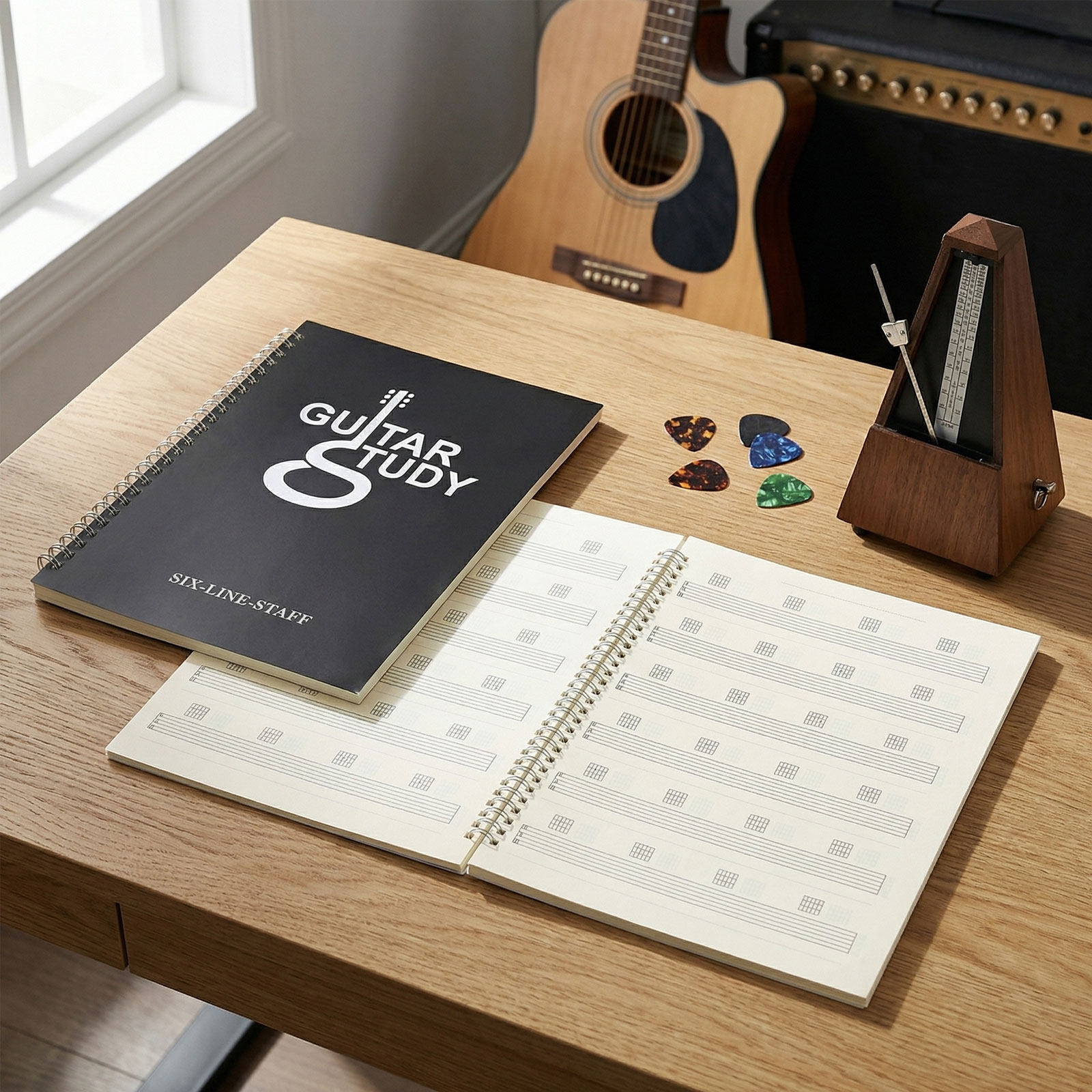 2Pcs Guitar Tablature Notebook - Blank Sheet Music Notebook ulasan dan harga