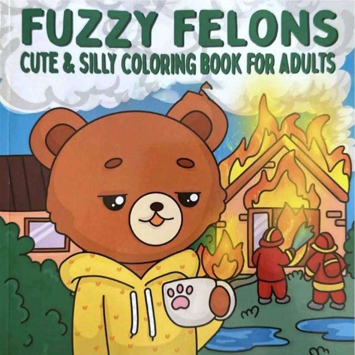 Fuzzy Felons Adult Coloring Bo - Adult Coloring Book Stress Relief ulasan dan harga