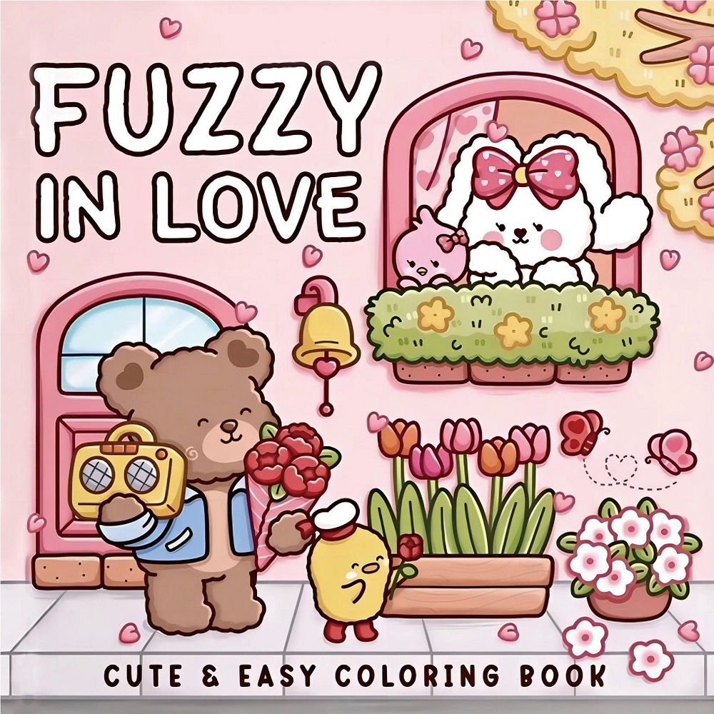 FUZZY IN LOVE Bold-easy Patter - Adult Coloring Book Stress Relief ulasan dan harga