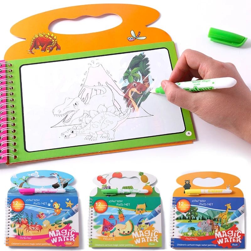 Children's Magic Water Paintin - Reusable Water Magic Coloring Book ulasan dan harga
