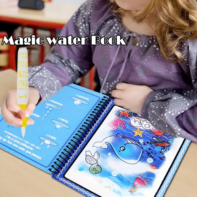 Kids Montessori Toys Reusable  - Reusable Water Magic Coloring Book ulasan dan harga