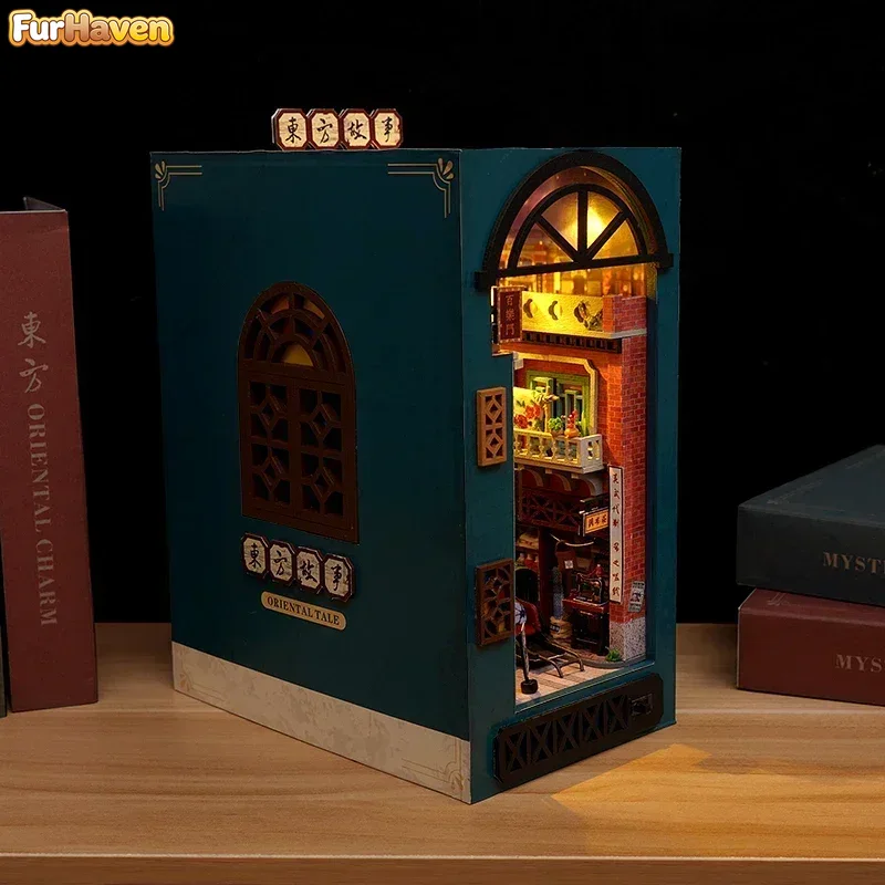 DIY Wooden Oriental Tales Chin - Diy Wooden Book Nook Kit Shelf Insert ulasan dan harga