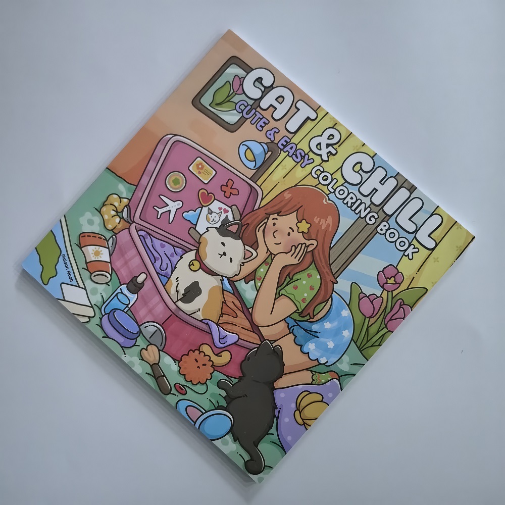 Cat & Girl Cute Easy Coloring  - Adult Coloring Book Stress Relief ulasan dan harga