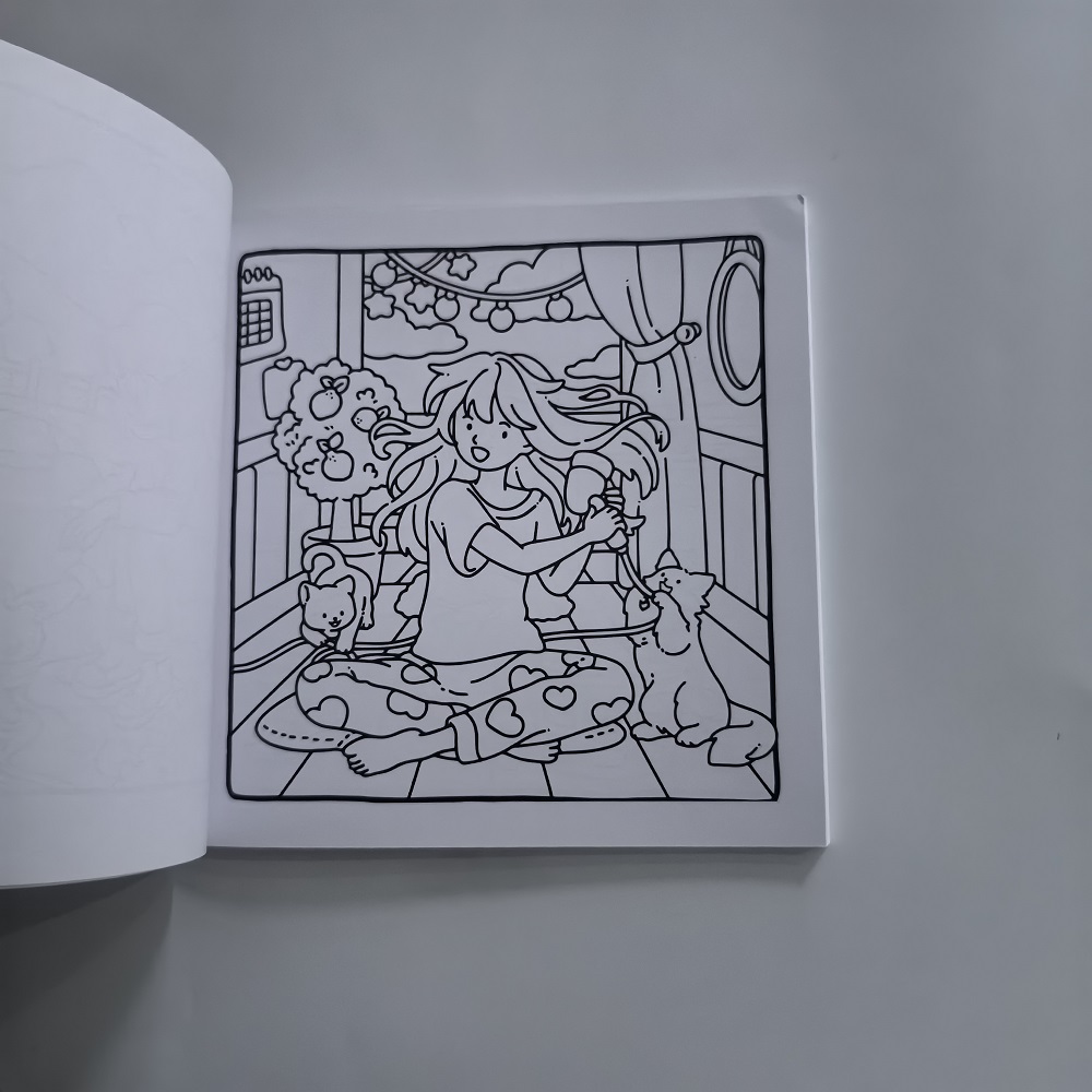 Cat & Girl Cute Easy Coloring  - Adult Coloring Book Stress Relief ulasan dan harga