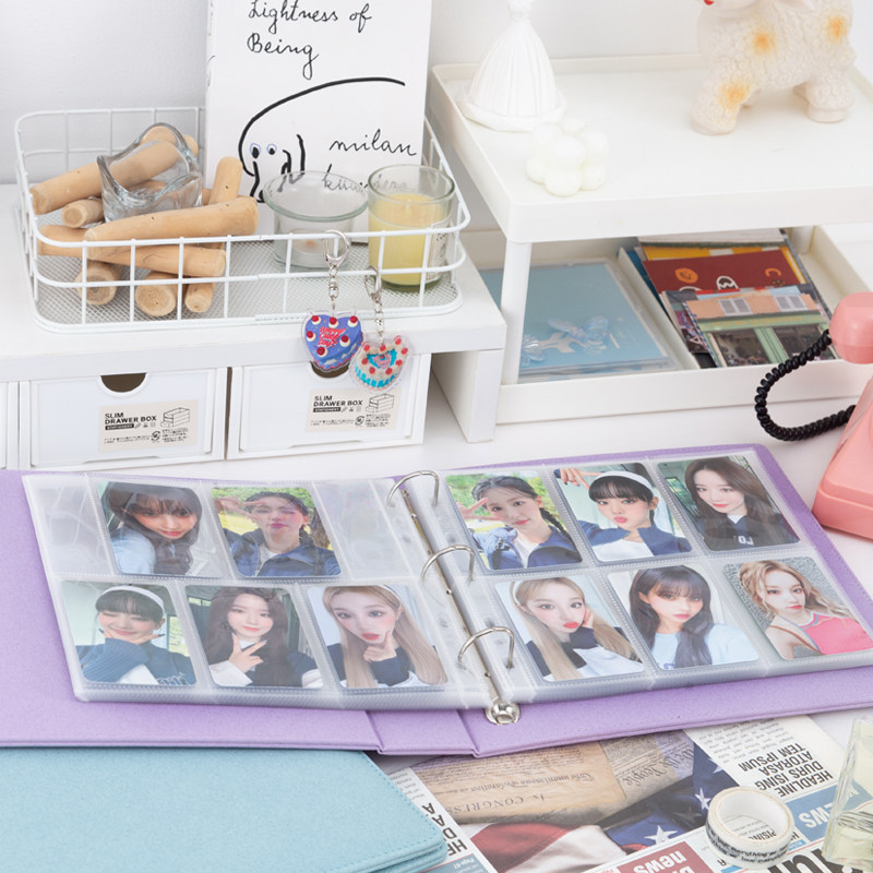 Glitter Starry PU Leather Card - Kpop Photo Card Binder 3 Inch ulasan dan harga
