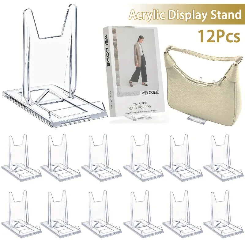 5/12pcs Clear Acrylic Display  - Clear Acrylic Book Stand Holder ulasan dan harga
