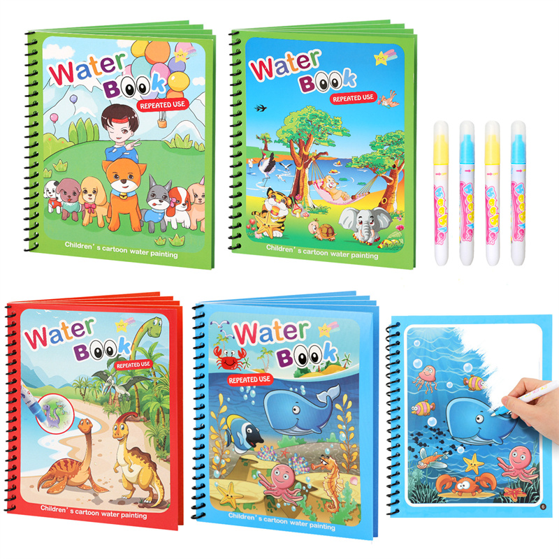 Montessori Toys Reusable Color - Reusable Water Magic Coloring Book ulasan dan harga