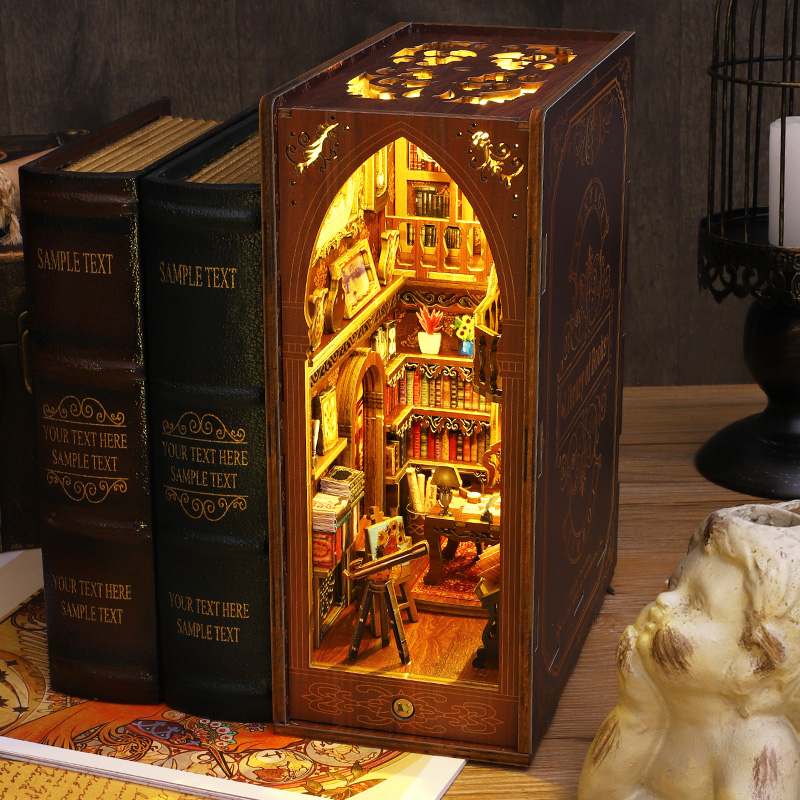 DIY Book Nook Shelf Insert Kit - Diy Wooden Book Nook Kit Shelf Insert ulasan dan harga