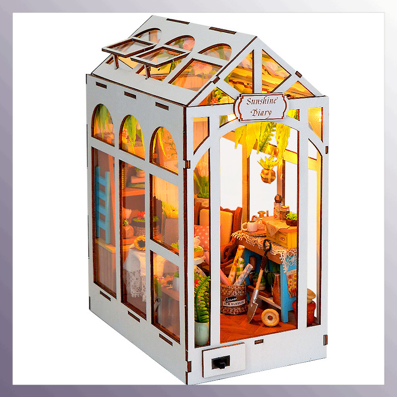 Diy Wooden Sunshine Diary Book - Diy Wooden Book Nook Kit Shelf Insert ulasan dan harga