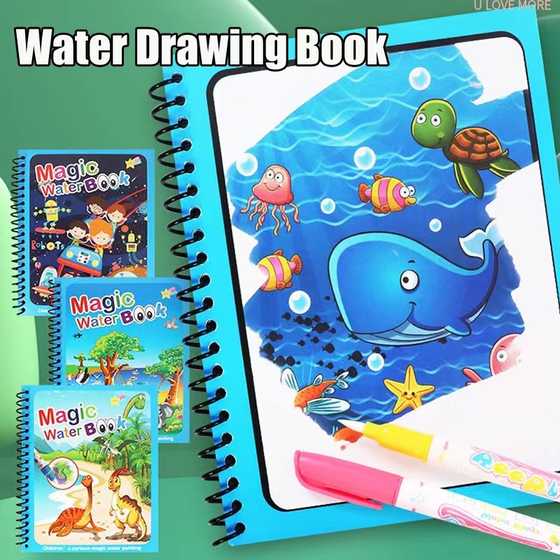 1Pcs Magical Book Water Drawin - Reusable Water Magic Coloring Book ulasan dan harga