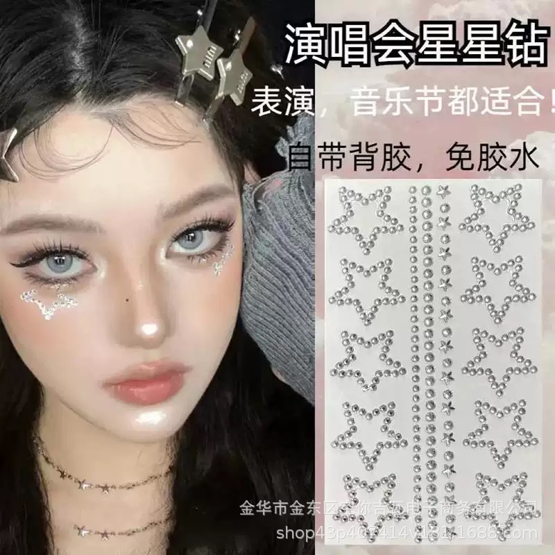 Waterproof Rhinestone Face Sti - Music ulasan dan harga