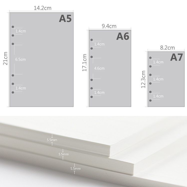 A5 A6A7 45 Sheets Loose Leaf N - A5 Spiral Dotted Grid Notebook ulasan dan harga