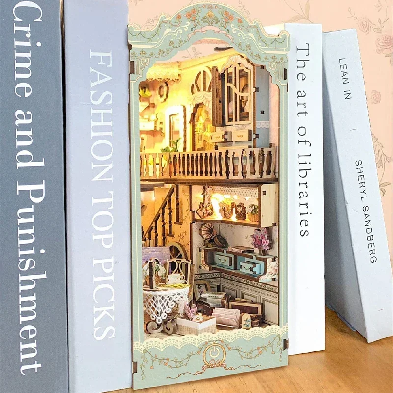 DIY Wooden Pastoral Diary Book - Diy Wooden Book Nook Kit Shelf Insert ulasan dan harga