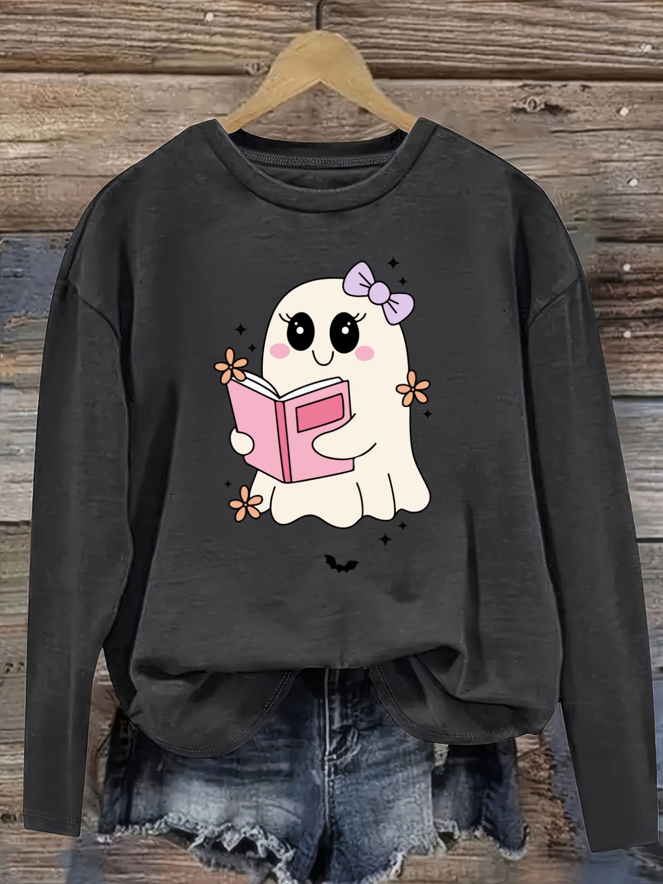 Women's Casual Long Sleeve Cre - Books ulasan dan harga