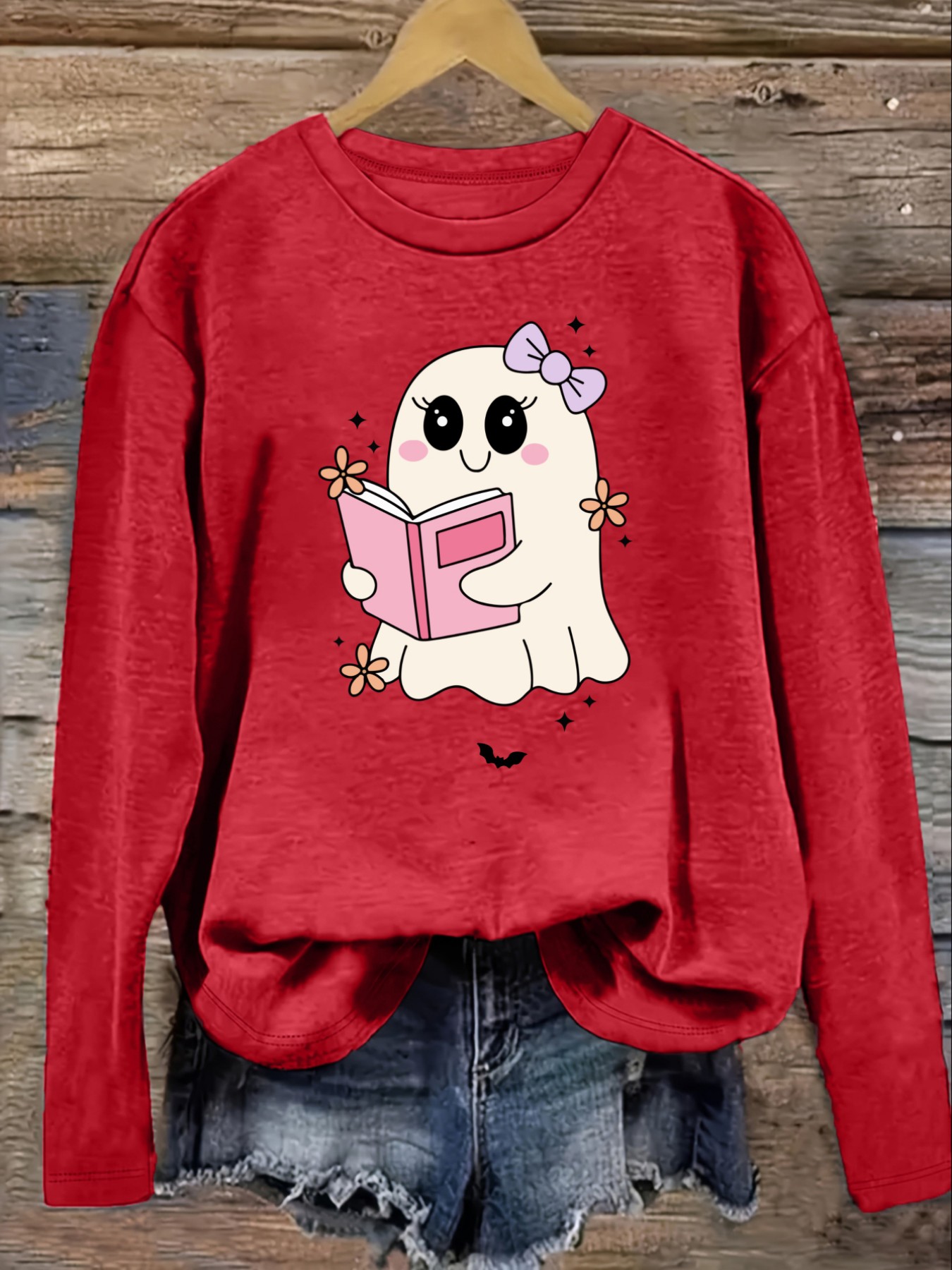 Women's Casual Long Sleeve Cre - Books ulasan dan harga
