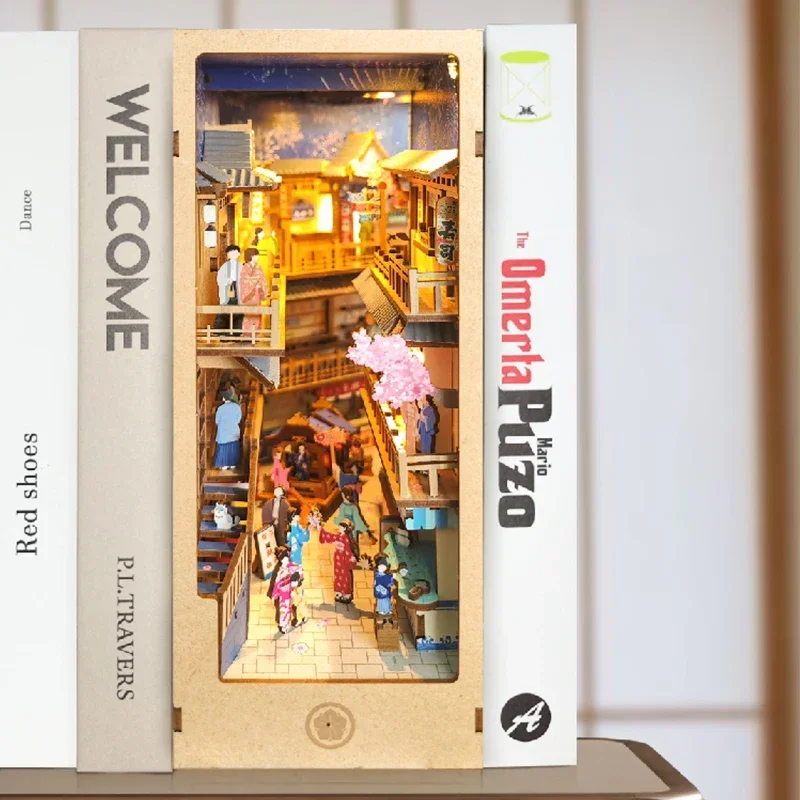 Japanese Retro DIY Wooden Book - Diy Wooden Book Nook Kit Shelf Insert ulasan dan harga