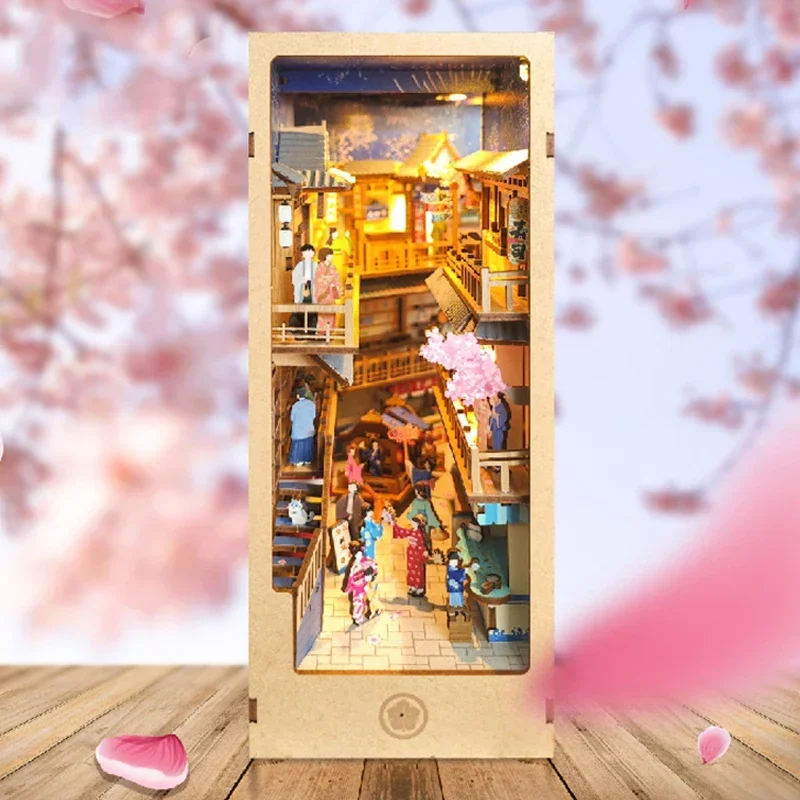 Japanese Retro DIY Wooden Book - Diy Wooden Book Nook Kit Shelf Insert ulasan dan harga