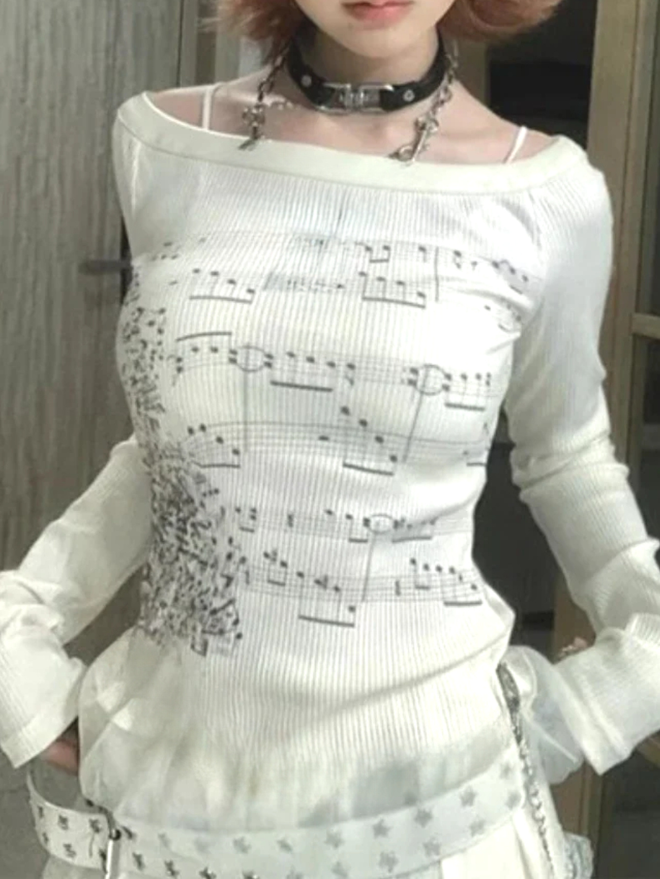 Music Note Print Long Sleeve T - Music ulasan dan harga