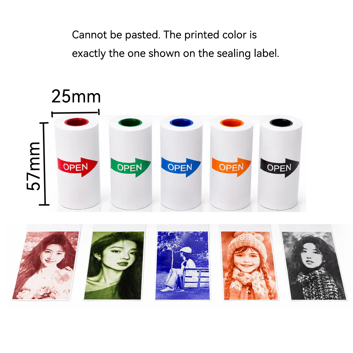57x25mm White/Color Thermal Pa - Mini Pocket Thermal Printer Paper Roll ulasan dan harga