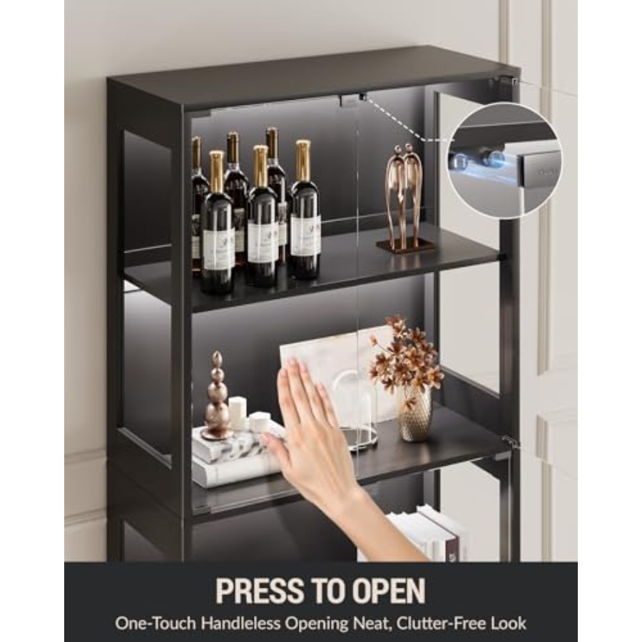 Glass display cabinet with doo - Books ulasan dan harga