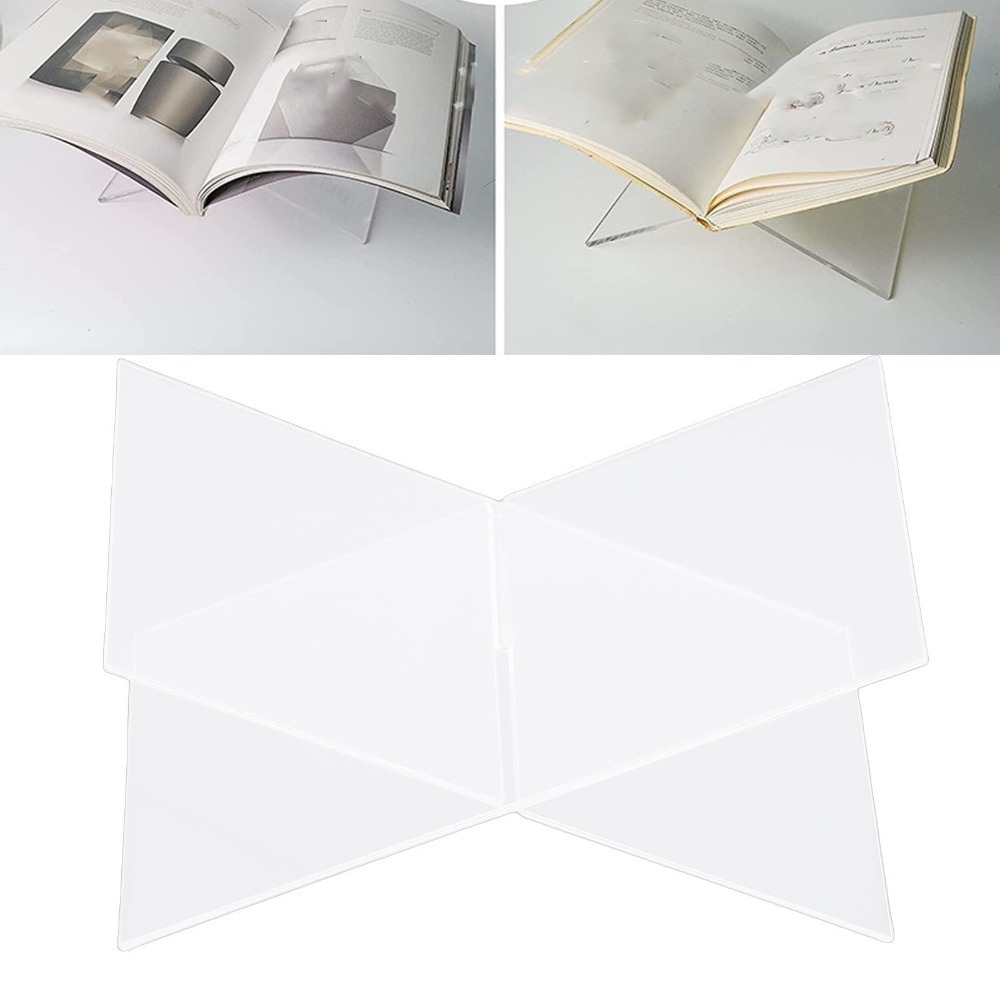 1set X-Shaped Design Acrylic B - Clear Acrylic Book Stand Holder ulasan dan harga