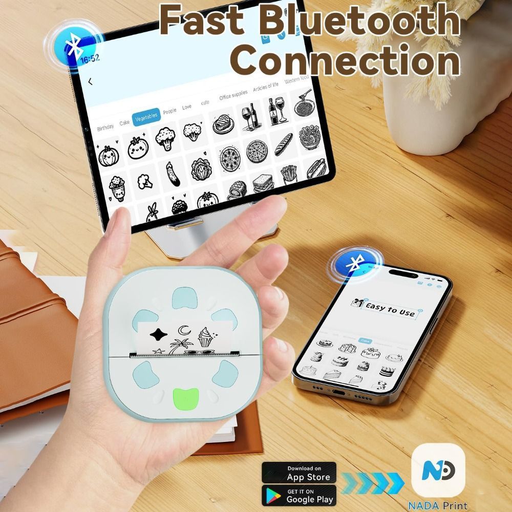 Mini Sticker Printer Inkless P - Mini Pocket Thermal Printer Paper Roll ulasan dan harga