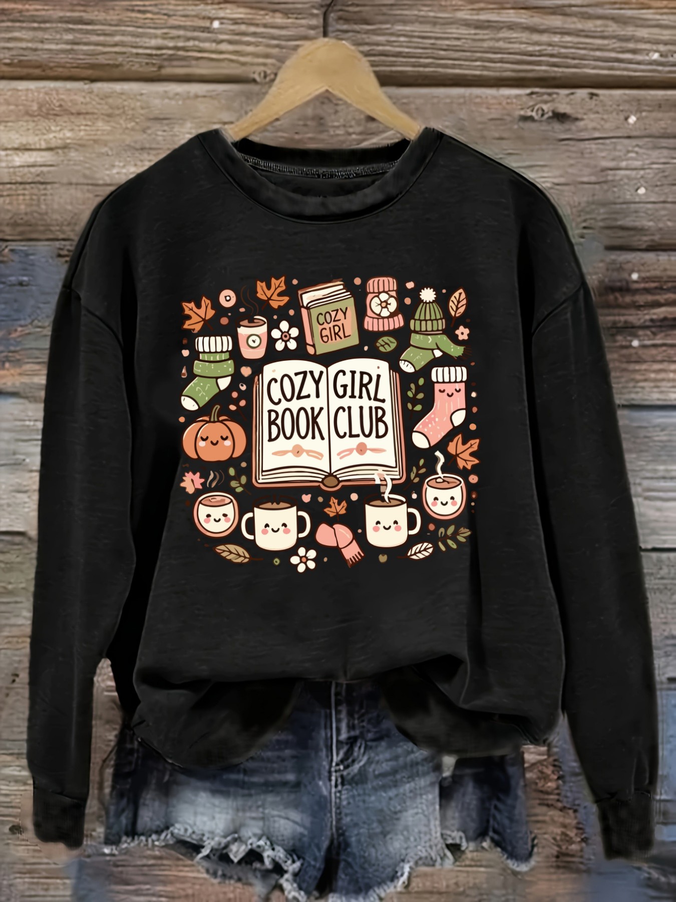 Women's Casual Long Sleeve Cre - Books ulasan dan harga