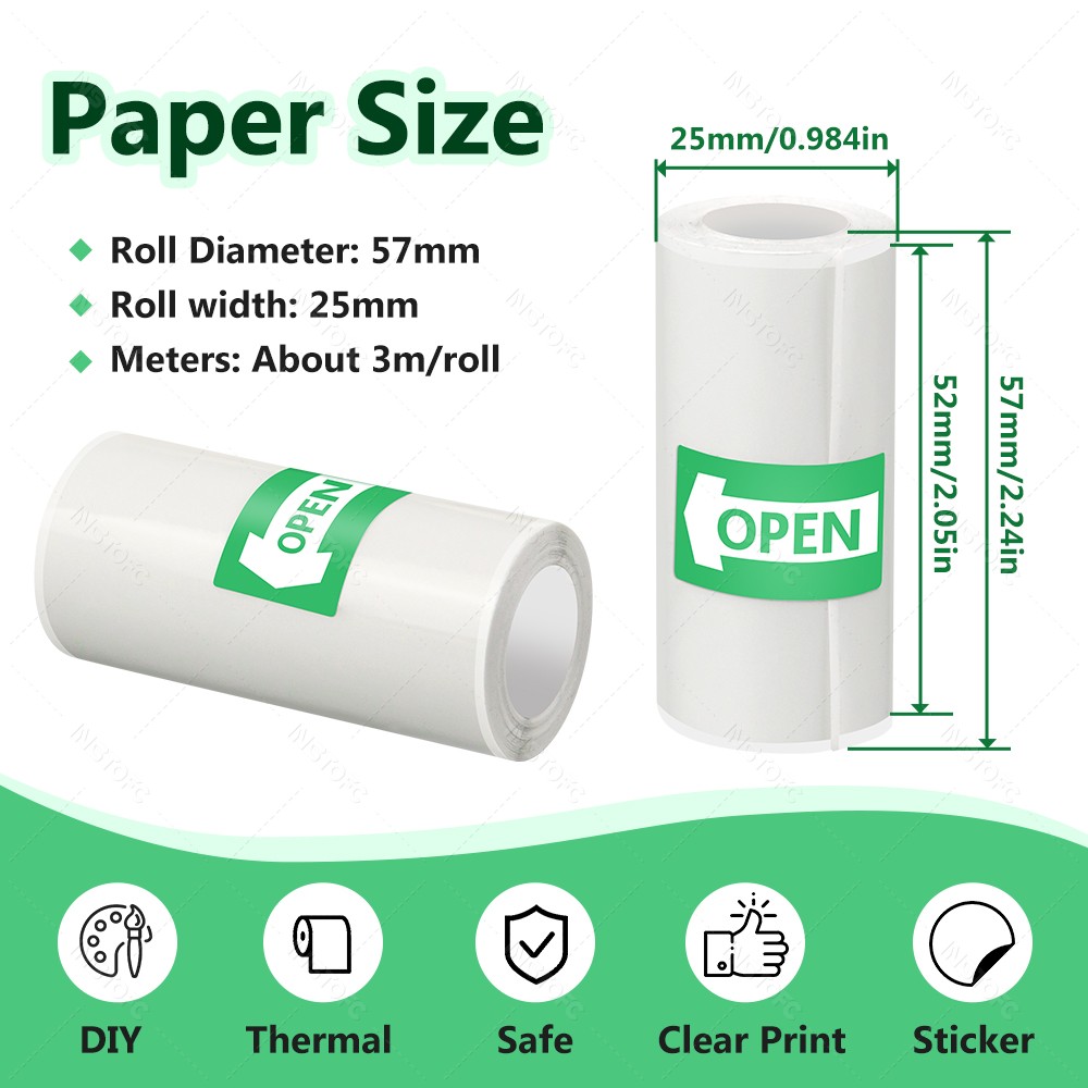 Printable Adhesive Paper 3~15  - Mini Pocket Thermal Printer Paper Roll ulasan dan harga