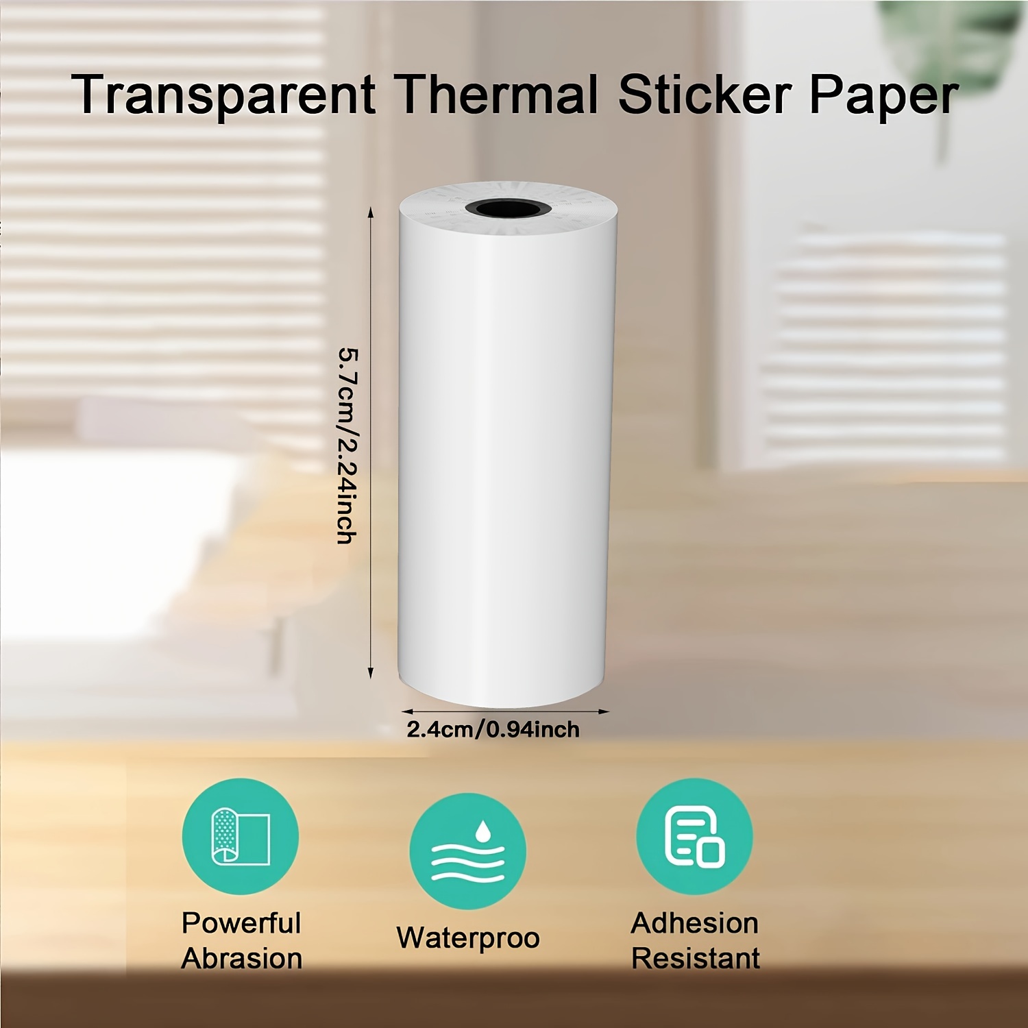 2/4/8 Rolls Clear Self-Adhesiv - Mini Pocket Thermal Printer Paper Roll ulasan dan harga