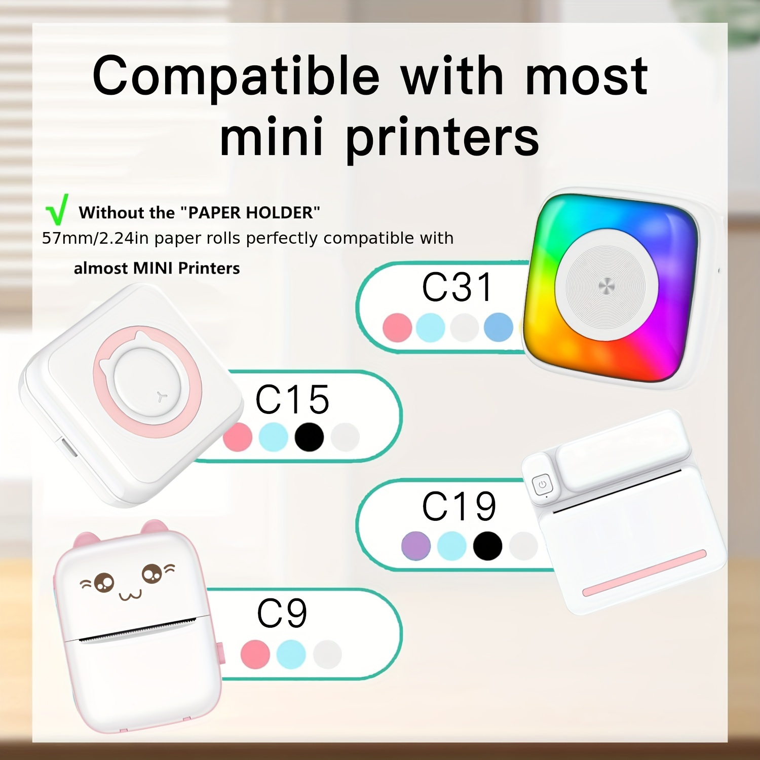 2/4/8 Rolls Clear Self-Adhesiv - Mini Pocket Thermal Printer Paper Roll ulasan dan harga